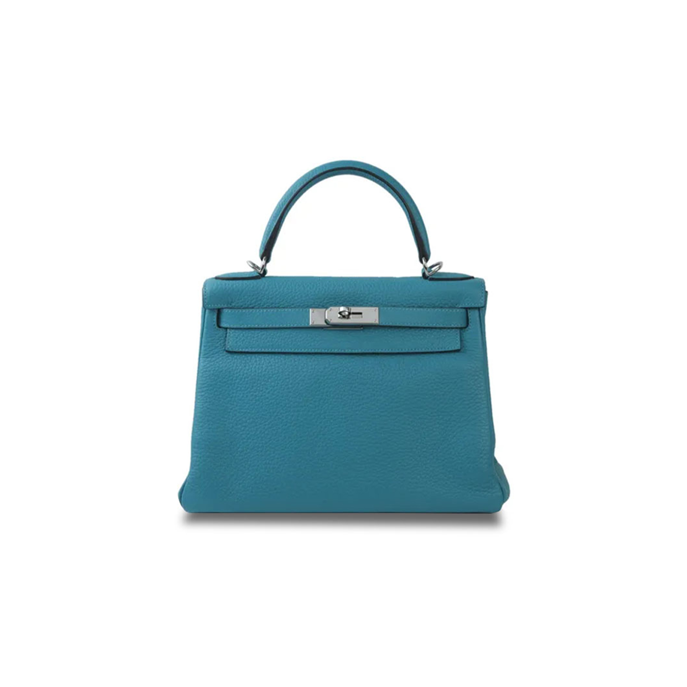 HERMÈS KELLY 25 BLUE TOGO WITH PALLADIUM HARDWARE (25*17*7cm) 